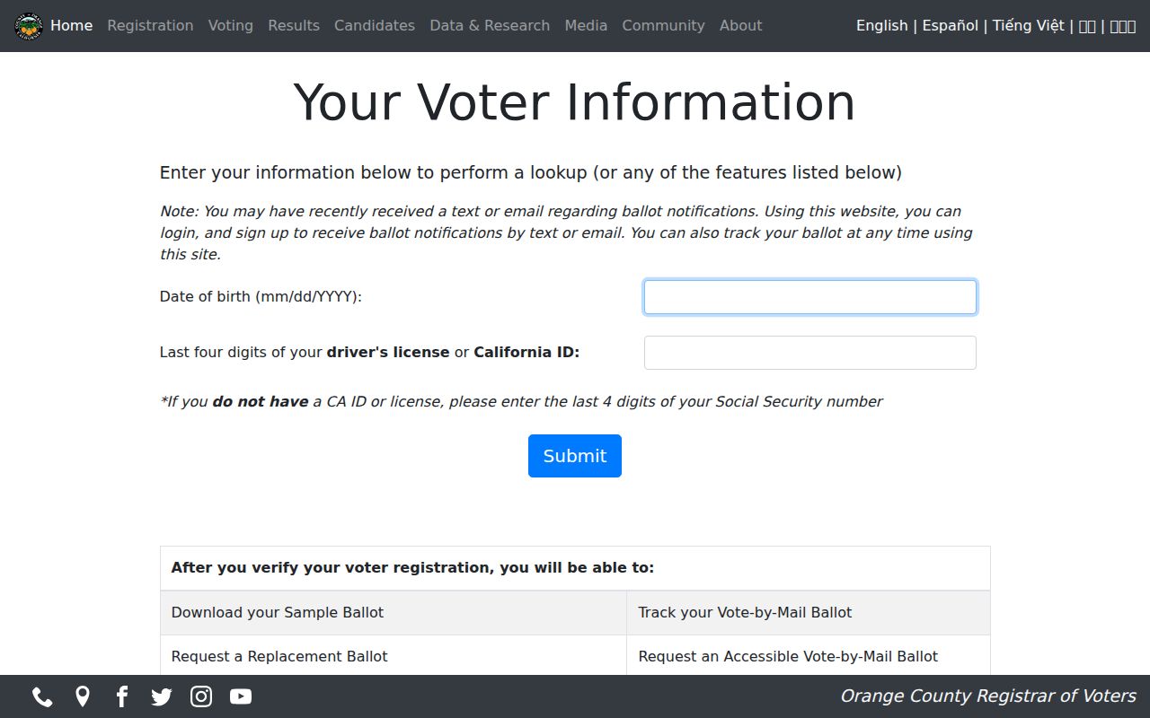 Huntington Beach people search limits on the Orange County voter lookup