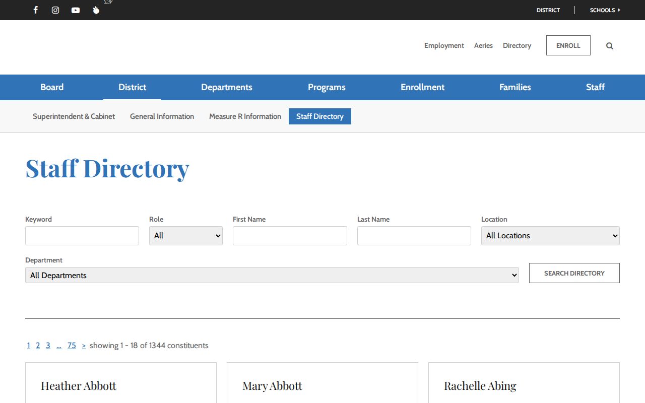 Huntington Beach people directories in the Ocean View School District search