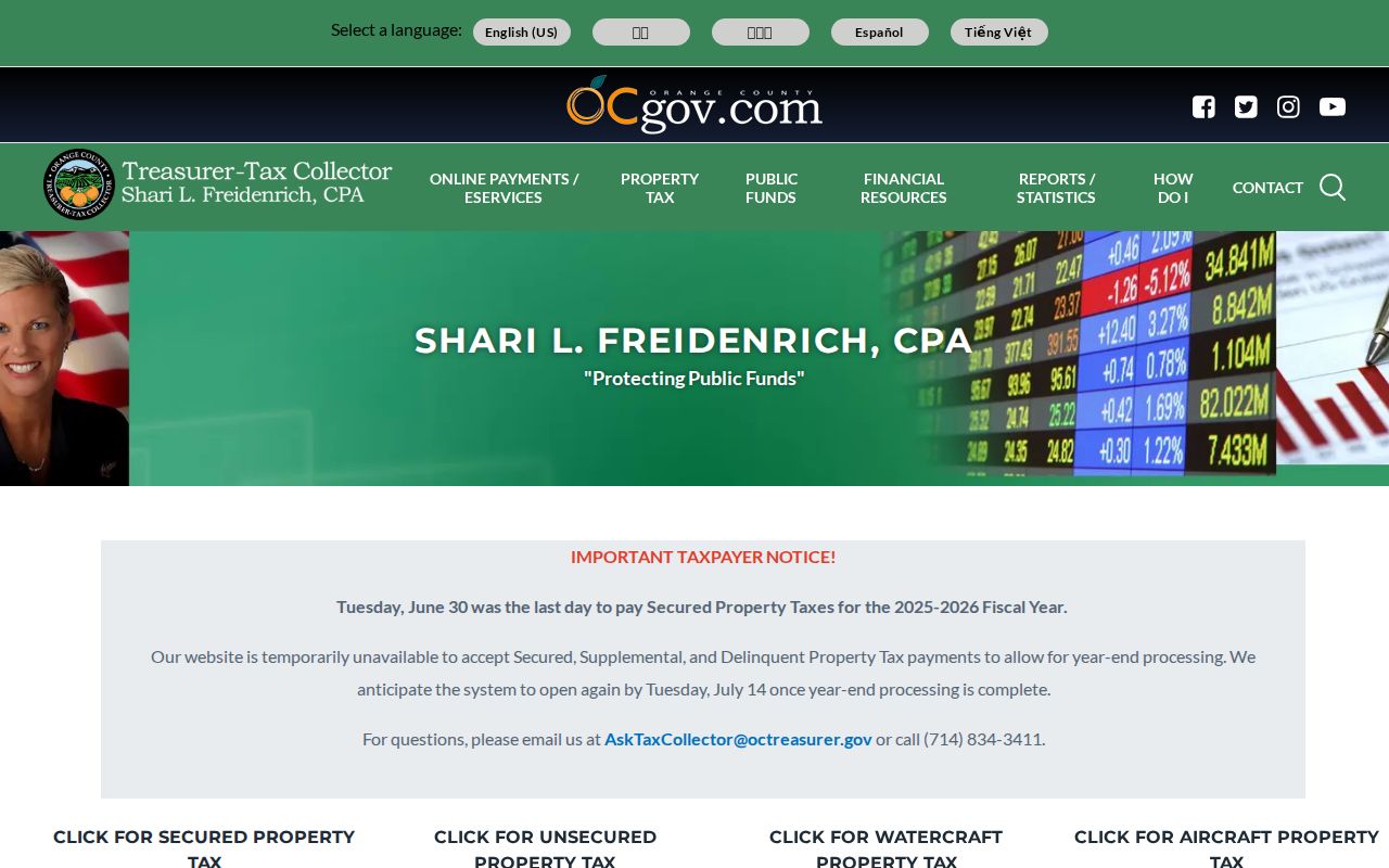 Huntington Beach public records property tax bill search